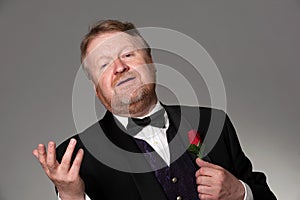 Middle aged opera singer performing photo