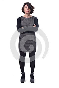 Middle aged woman with arms crossed,serious