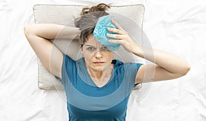 Middle aged woman with headache