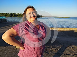 Middle-aged woman smiling