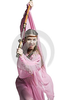 Middle Ages warrior girl