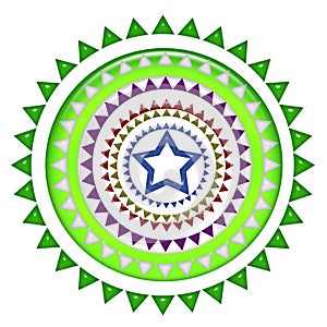 Middle blue star design