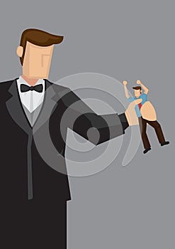 Middle Class Squeeze Cartoon Vector Illustration