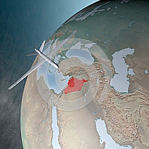 Middle East as seen from space, drone