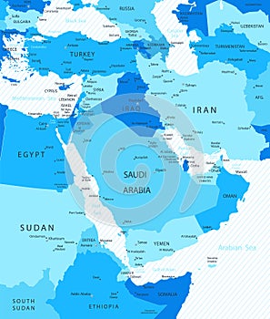 Middle East and Asia Map