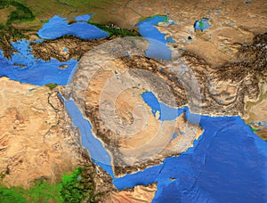 Middle East - High resolution map photo