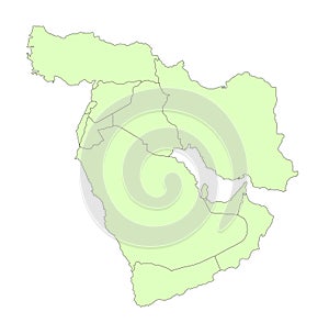 Middle east outline map