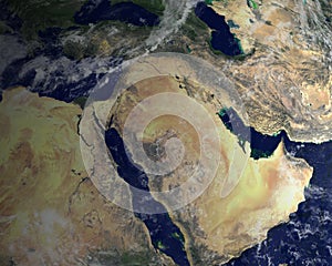 Middle East, Satellite Space View