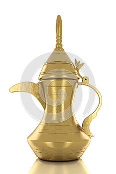 Middle Eastern Arabic Coffee Pot Dallah A symbol of Arabian Hospitality 3D Illustration