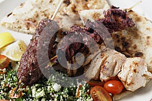 Middle Eastern barbecue meal