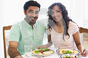 Middle Eastern couple enjoying a meal