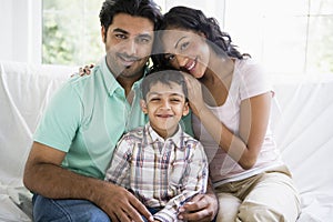Middle Eastern couple with their son