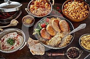 Middle Eastern cuisine food served