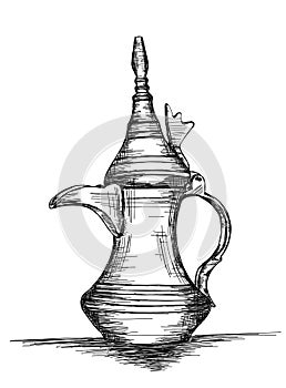 Middle Eastern Culture Dallah - Vector Illustration of the arabic coffee pot