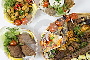 Middle eastern dishes served in restaurant