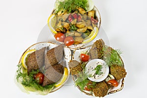 Middle eastern dishes served in restaurants