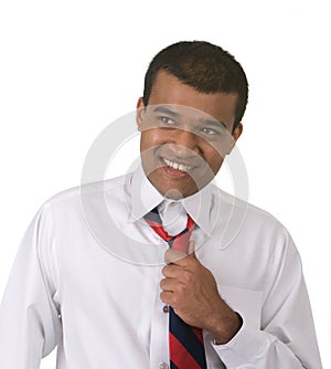 Middle Eastern man smile tie