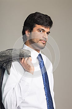 Middle Eastern metrosexual man in studio