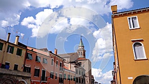 In the middle of the houses of the ancient city Chioggia