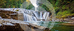 Middle Lewis Falls in summer