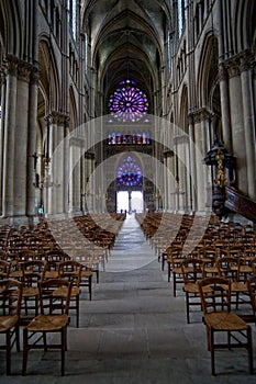 The middle pace in Notre Dame cathedral in Reims