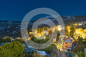 Middle Trikala night view in Corinth Greece.