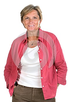 Middleaged woman smiles photo