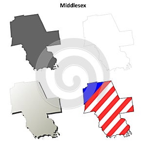 Middlesex County, Connecticut outline map set