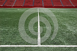 Midfield in soccer stadium