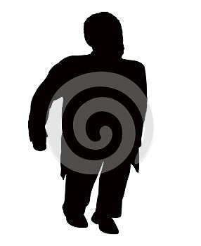 A midget man body silhouette vector