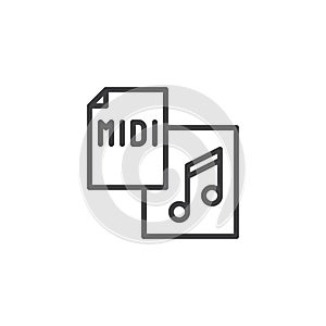 Midi file format outline icon
