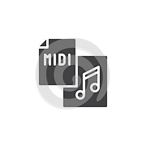 Midi file format vector icon