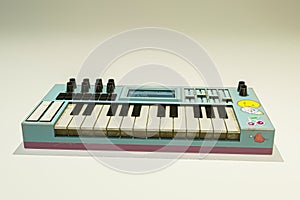 midi keyboard isolated on white background