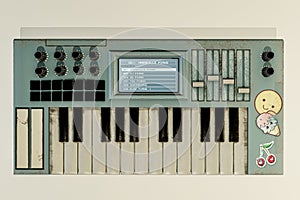 midi keyboard isolated on white background
