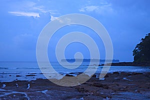 Midnight Blue Landscape - Sea, Sky, and Island - Sitapur Beach, Neil Island, Andaman Nicobar, India