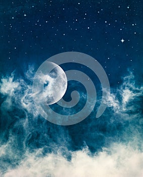 Midnight Fog and Moon