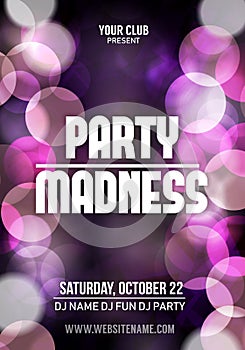 Midnight Madness Party. Template poster Vector illustration