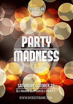 Midnight Madness Party. Template poster Vector illustration