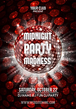 Midnight Madness Party. Template poster. Vector illustration