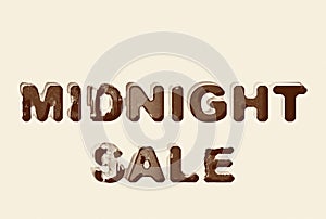 Midnight sale sign on the background