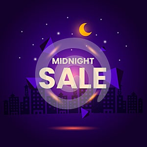 Midnight sale Tagline Vector Template