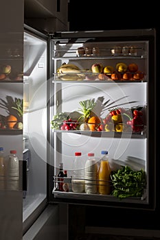 Midnight snack, looking into fridge