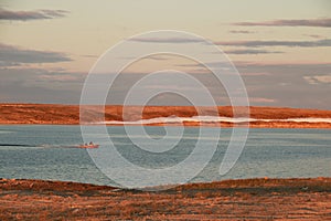 Midnight sun at Cambridge Bay, Nunavut
