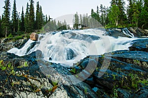 Midnight Sun Canadian Misty Waterfalls