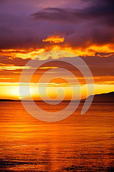 Midnight sunset in Iceland