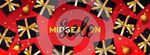 Midseason Sale banner. Christmas backgrounds, header for website