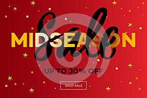 Midseason Sale. Christmas Sale web banner. Vector illustration.