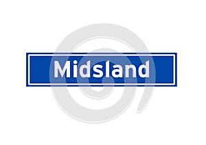 Midsland isolated Dutch place name sign. City sign from the Netherlands. photo
