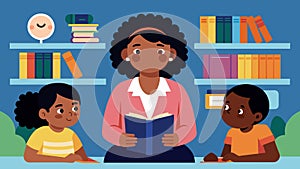 In the midst of a captivating Juneteenth story the librarian pauses to engage the children in a thoughtprovoking