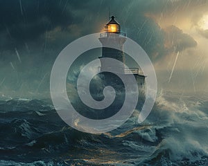 In the midst of a gale, the lighthouse serves as a beacon of shelter for vessels seeking harbor